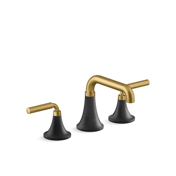Kohler Tone Widespread Bathroom Sink Fct Matte Black with Moderne Brass, 1.2 gpm 27416-4-BMB - main